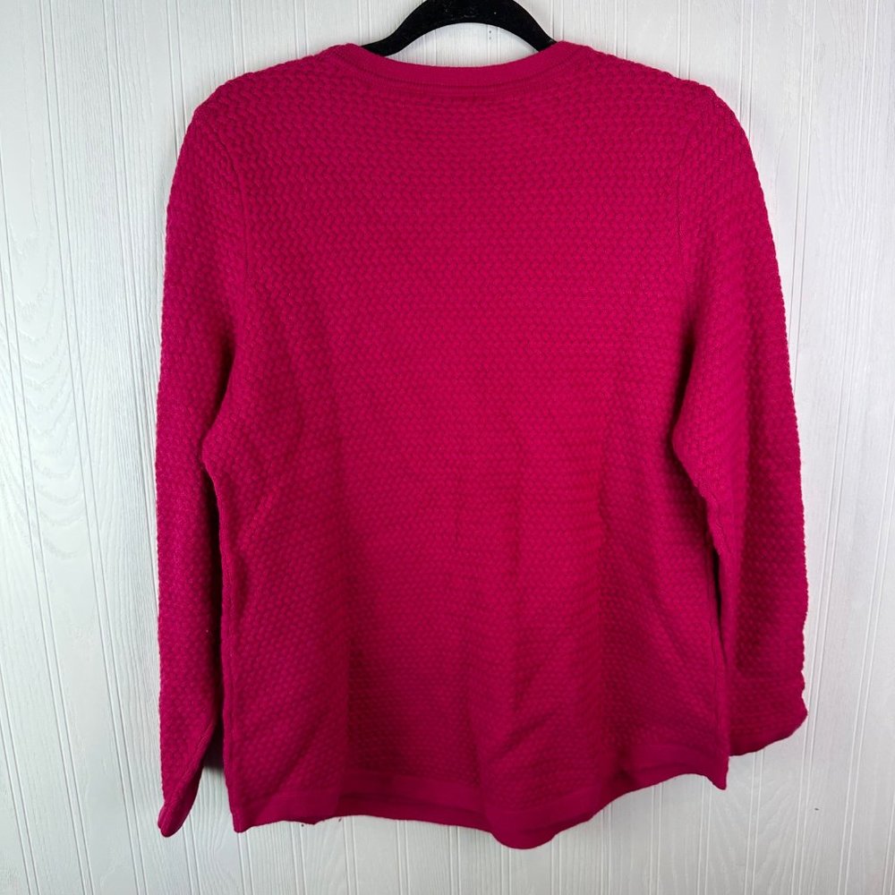Talbots Sweater Dark Pink Size‎ L Petite Long sleeve Wool Blend - Picture 2 of 5